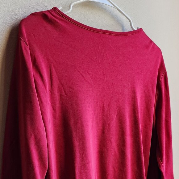 L.L. Bean Red Long Sleeve Scoop Neck Jersey Size XL - Picture 10 of 14